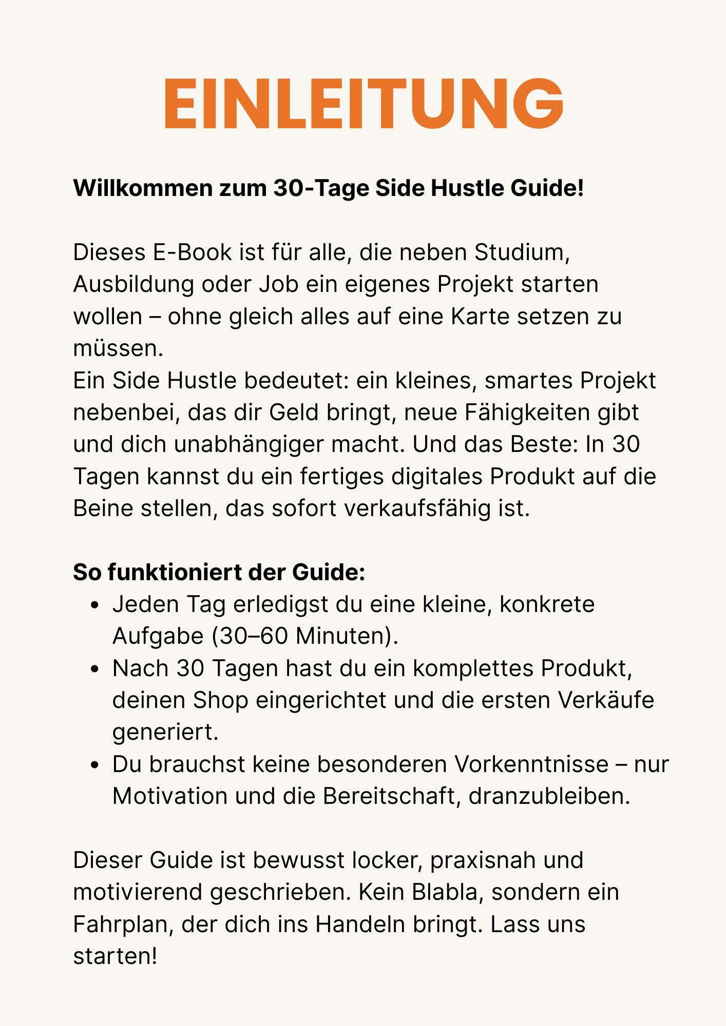 30-Tage Side Hustle Guide